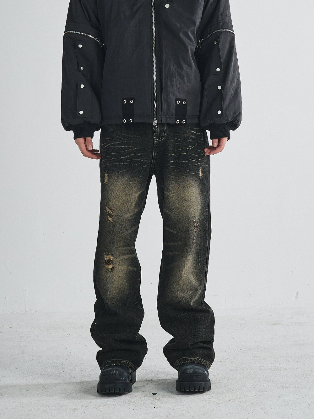 RUSURE Cat Whiskers Washed Jeans | Face 3 Face