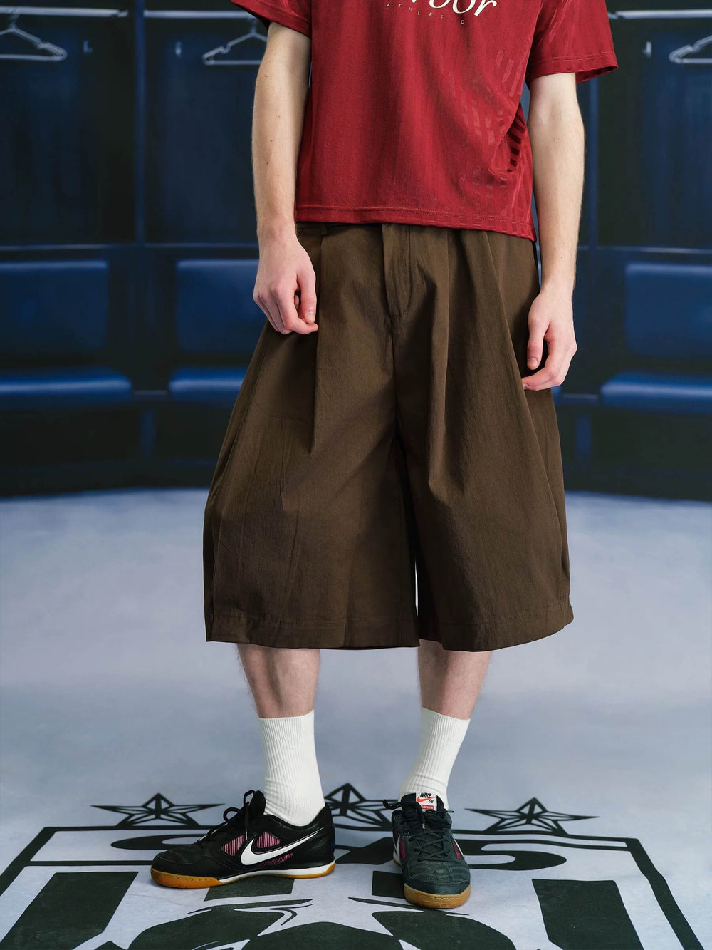 S45 3D Double Pleat Baggy Shorts | Face 3 Face