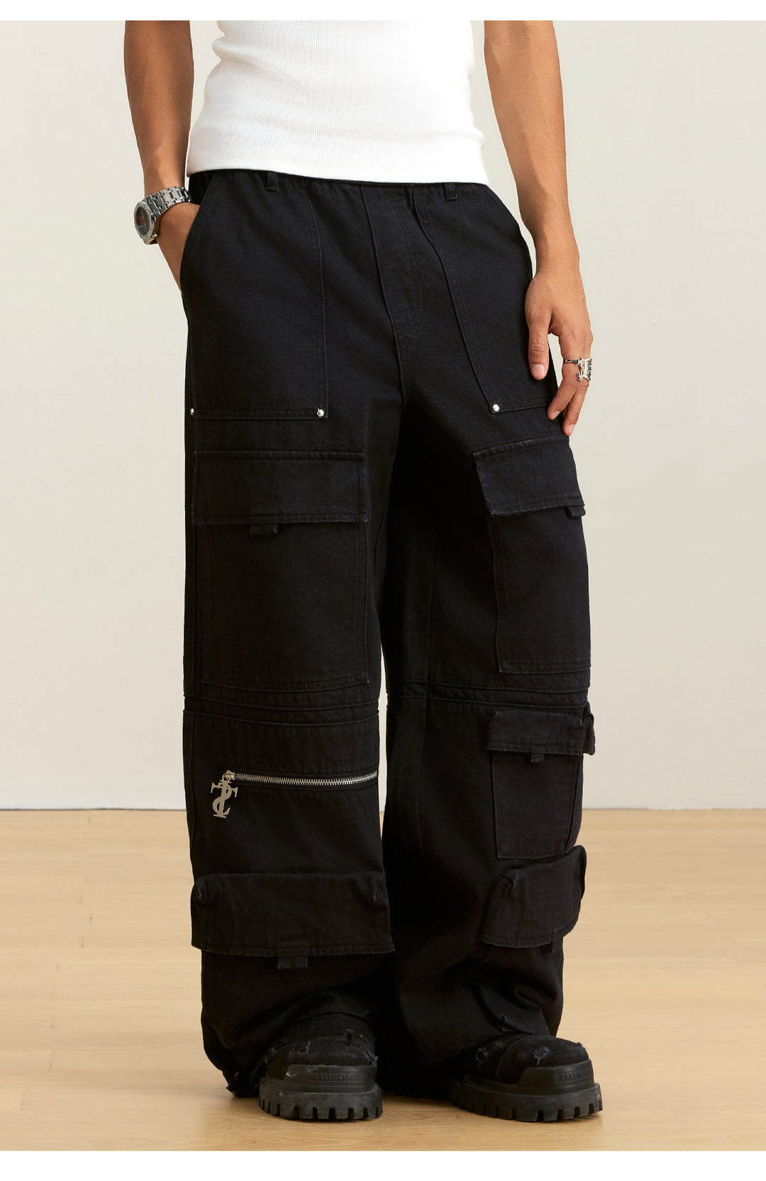 Small Town Kid Multi Pocket Utility Cargo Pants | Face 3 Face