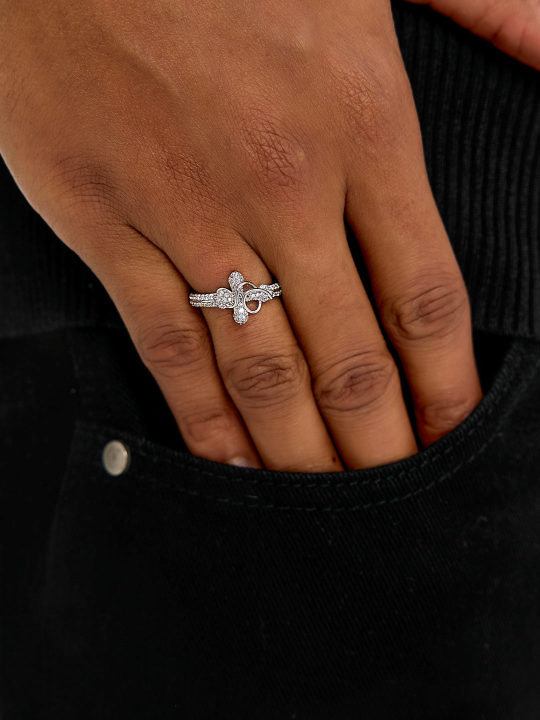 Small Town Kid Cubic Zirconia Cross Diamond Ring | Face 3 Face