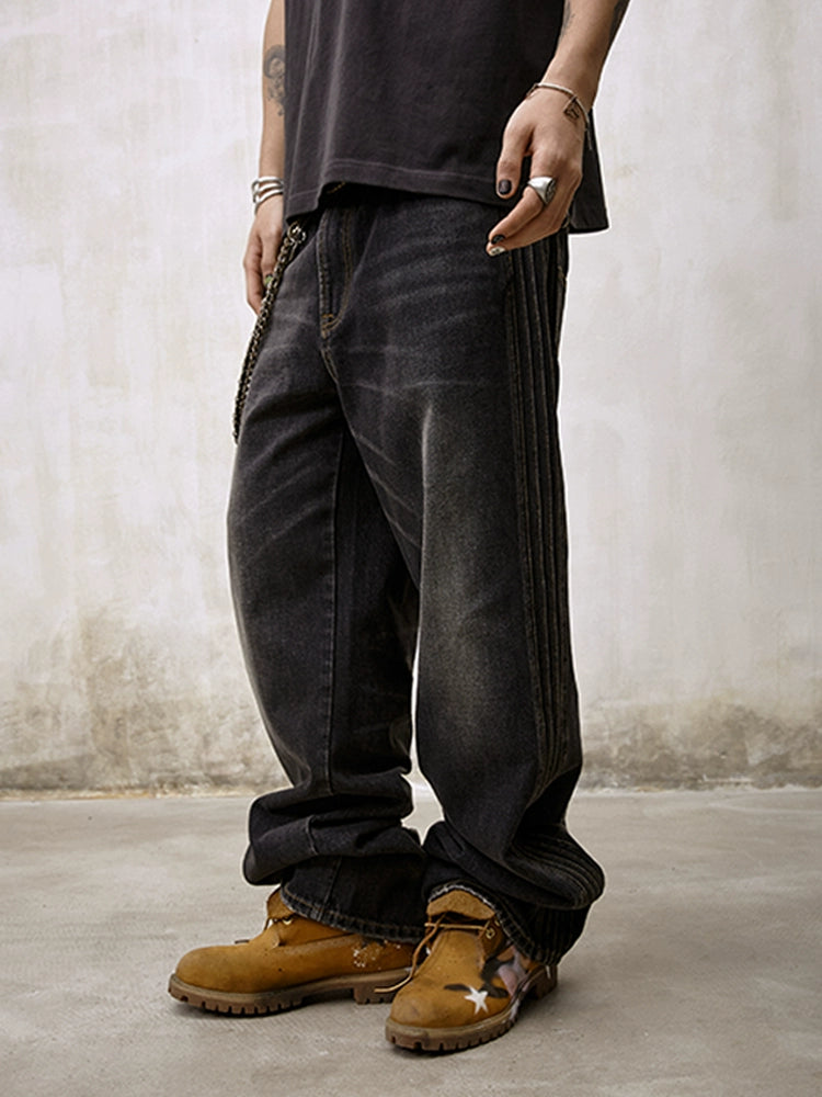 Remedy Double Layer Back Pocket Side Stitch Washed Jeans | Face 3 Face