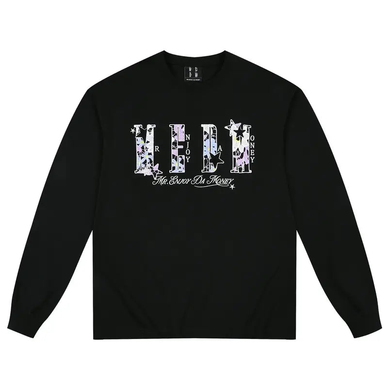 MEDM Flower Star Logo Embroidered Long Sleeve Tee | Face 3 Face