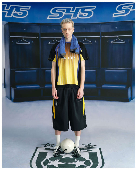 S45 Striped Gradient Short Sleeve Polo Soccer Jersey | Face 3 Face