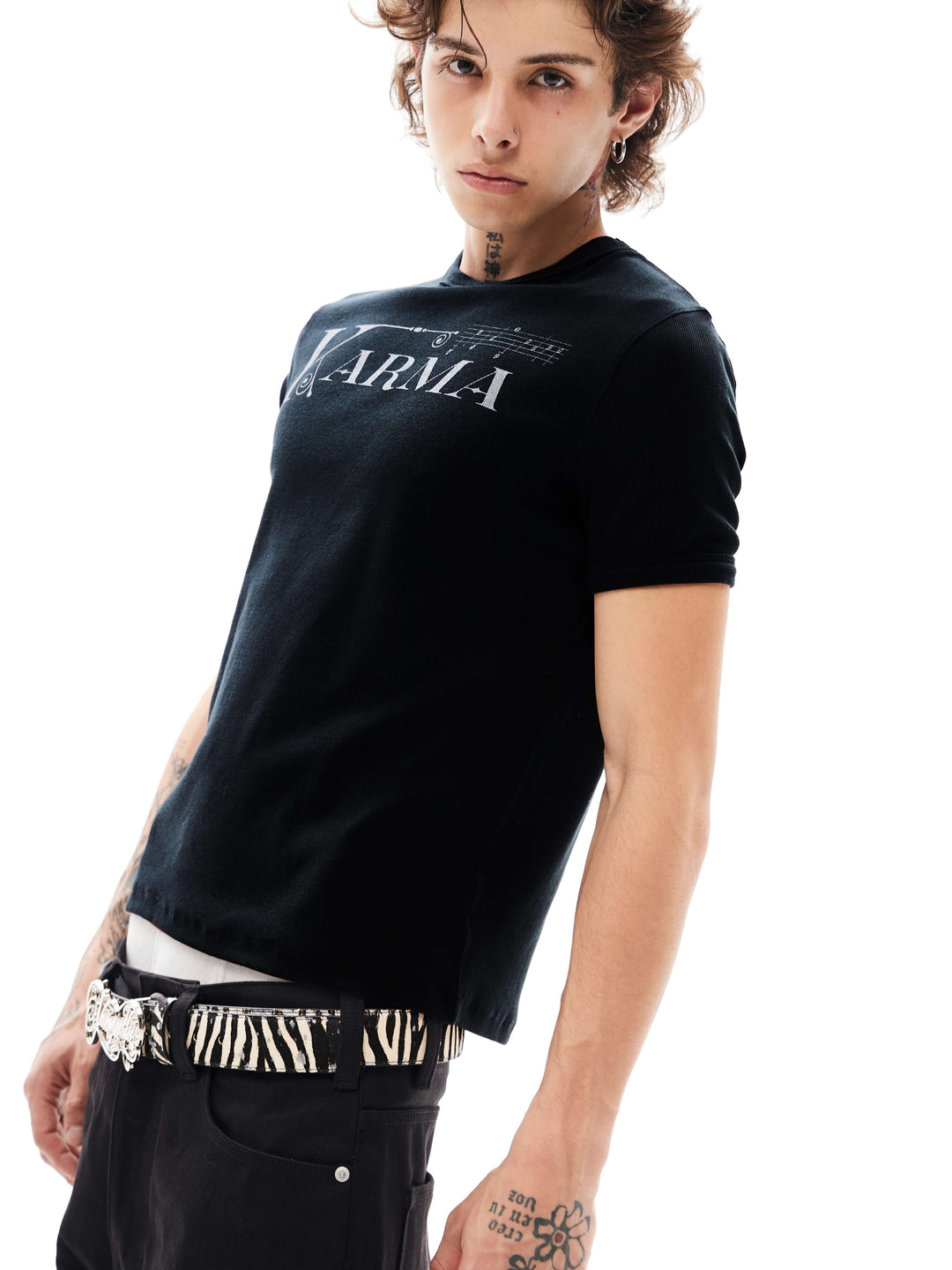 KARMANISTIC Logo and Musical Note Print Short Sleeve Tee | Face 3 Face