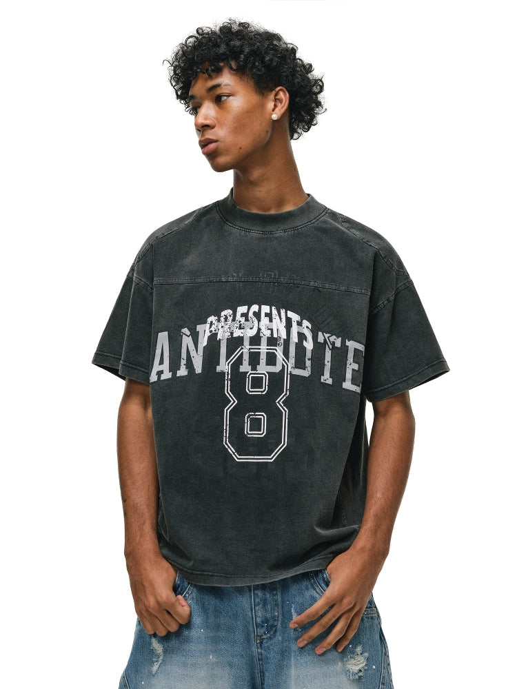 ANTIDOTE Logo Numbering Print Washed Tee | Face 3 Face