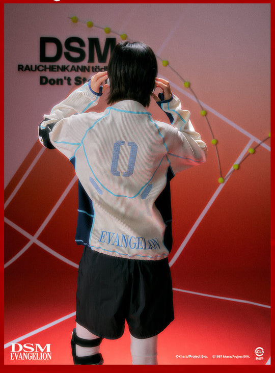 DSM x EVA Contrast Stitch Half Zip Waffle Long Sleeve Tee | Face 3 Face