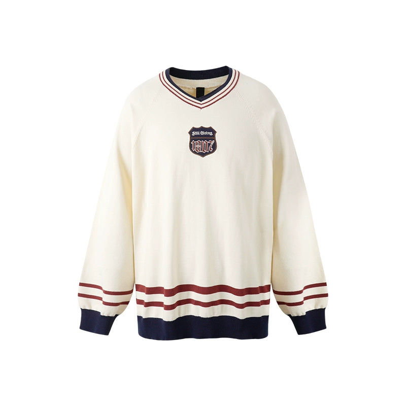 1807 Embroidered Chapter Hockey Knit Sweater  | Face 3 Face