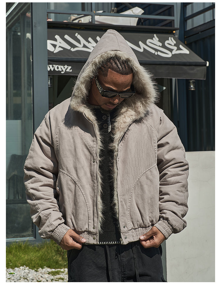 F3F Select Fur Quilted Lining Hoodie Jacket | Face 3 Face