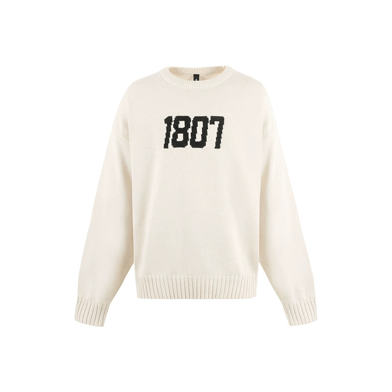 1807 Chenille Logo Jacquard Knit Sweater | Face 3 Face