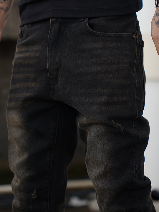 TGFCLUB Hem Zipper Washed Slim Fit Jeans | Face 3 Face