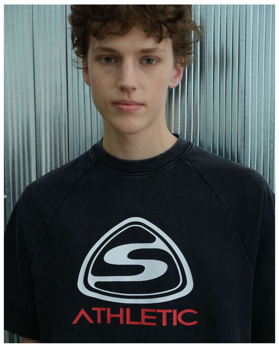 S45 Athletic Logo Distressed Raglan Short Sleeve Tee | Face 3 Face