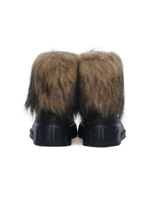 1807 INF-010 Gothic Chunky Platform Faux Fur Trim Shearling Boots | Face 3 Face