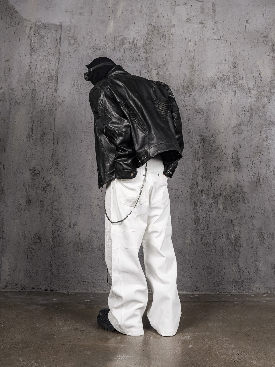 UNDERWATER White Waxed Biker Wide Leg Bootcut Jeans | Face 3 Face