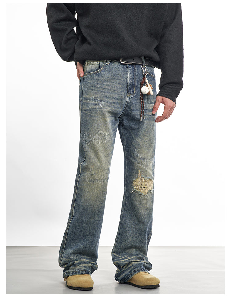 F3F Select Needle Embroidery Hole Micro Flare Jeans | Face 3 Face