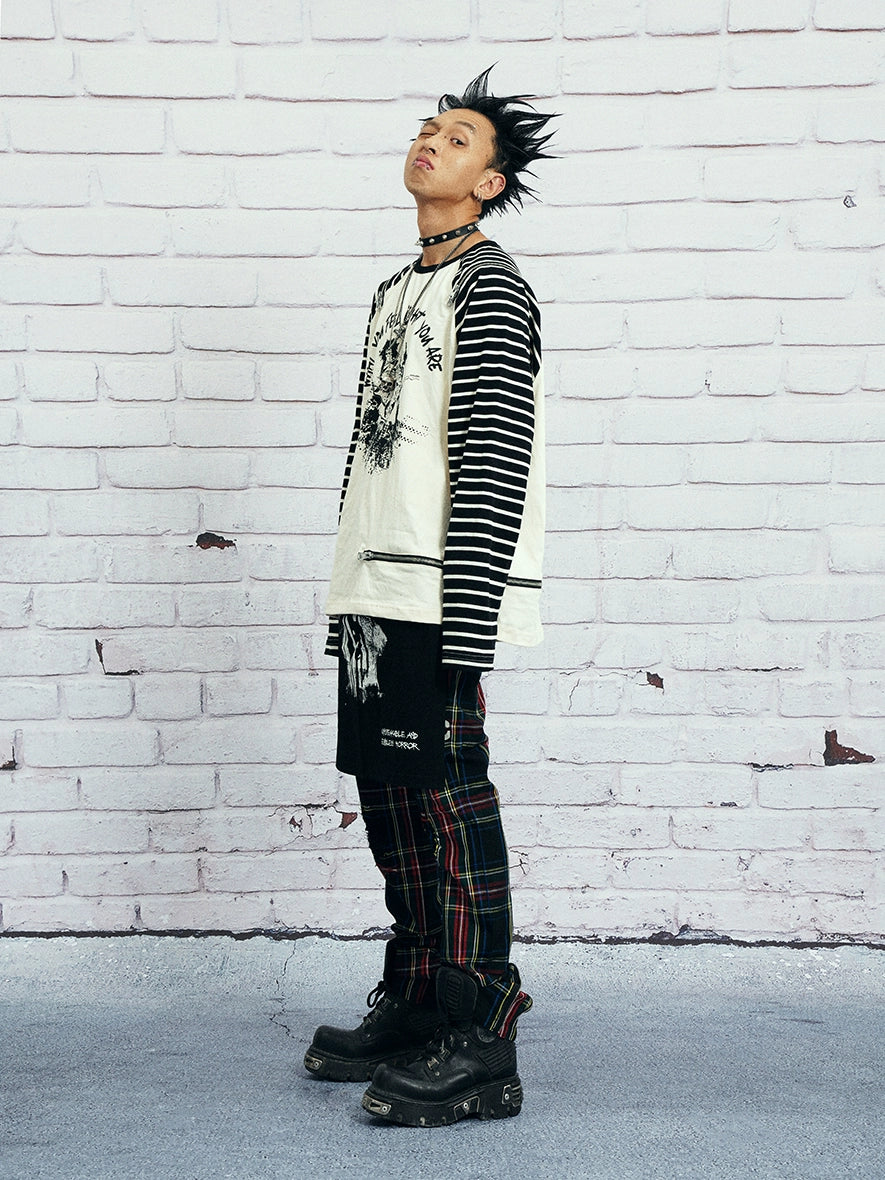 VENTUREK Multi Zipper Stripe Sleeve Raglan Long Sleeve Tee | Face 3 Face