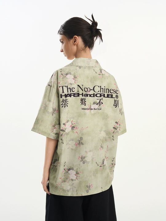 Harsh and Cruel Full Print Floral Draped Cuban Shirt