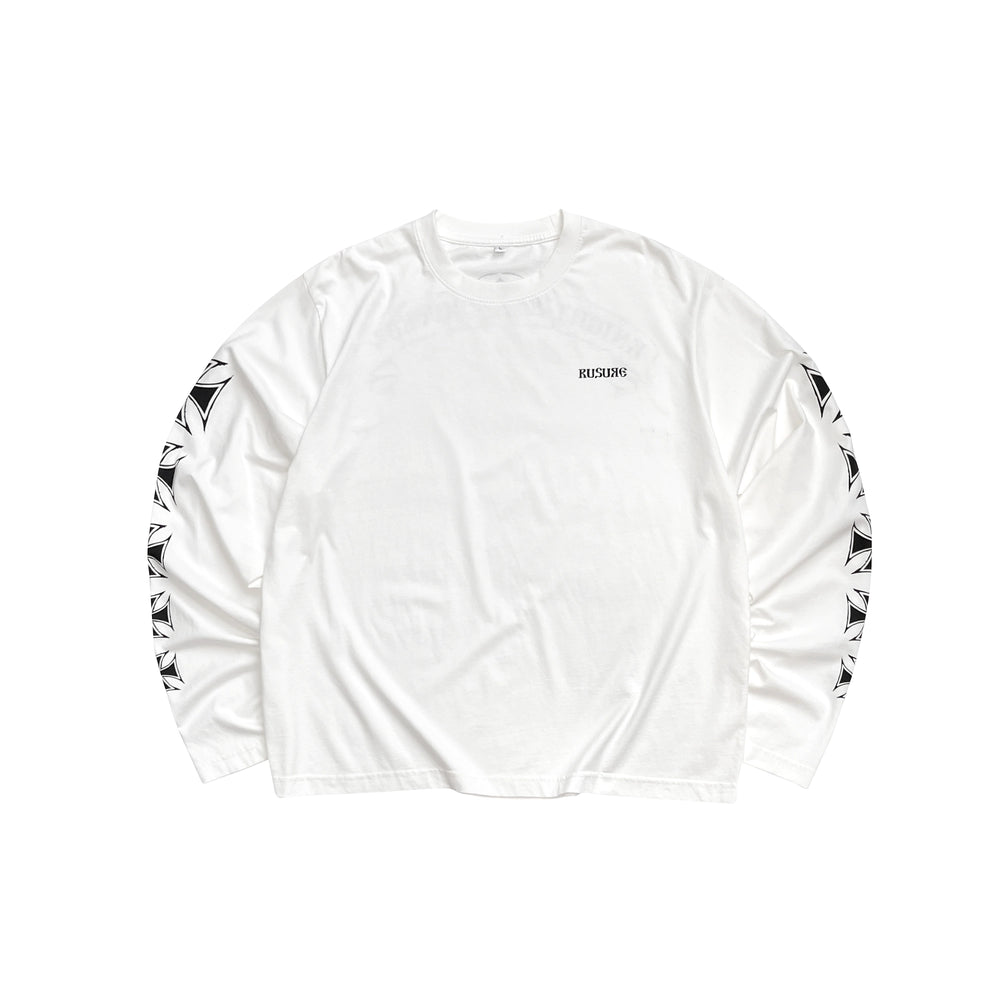 RUSURE Cross Logo Print Long Sleeve Tee | Face 3 Face