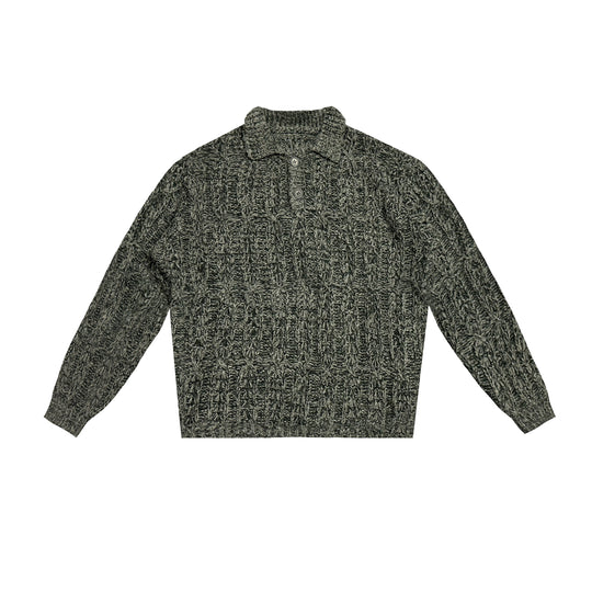 EMPTY REFERENCE Cutout Polo Knit Sweater | Face 3 Face