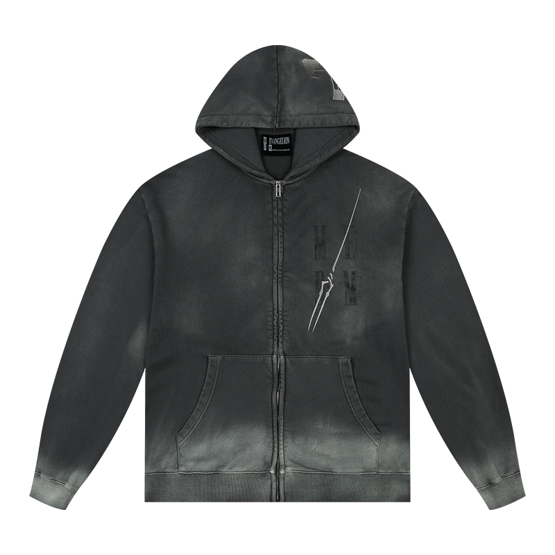 MEDM x EVA Evangelion Washed Zip-Up Hoodie | Face 3 Face