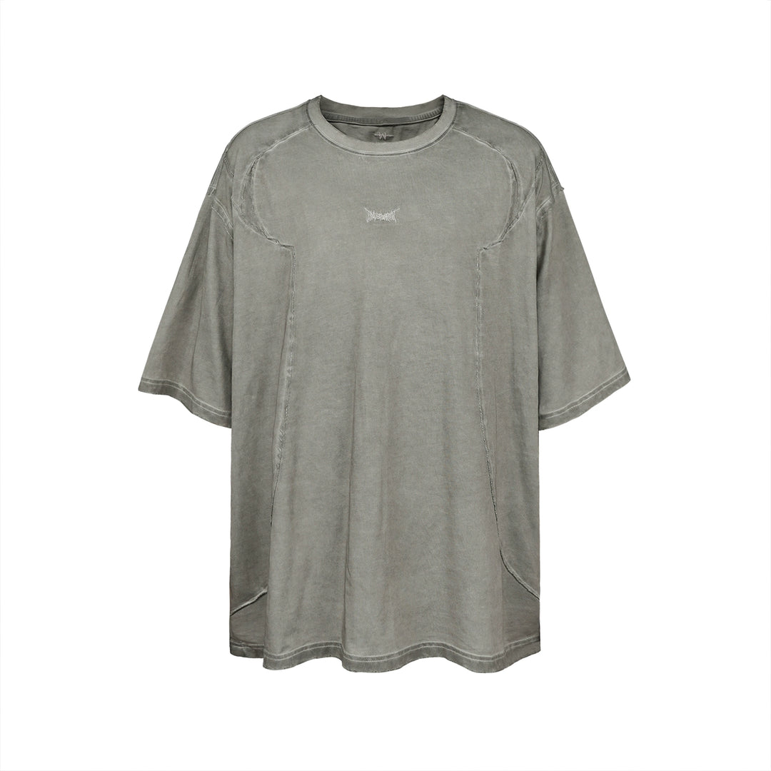 UNDERWATER Gray Sand-Washed Faded Deconstructed Tee | Face 3 Face