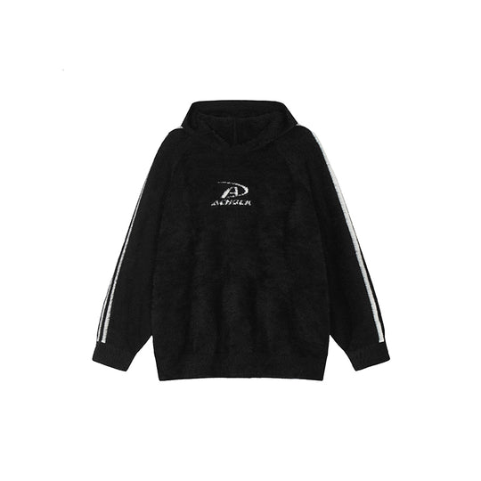 Achock Logo Jacquard Mink Wool Knit Hoodie