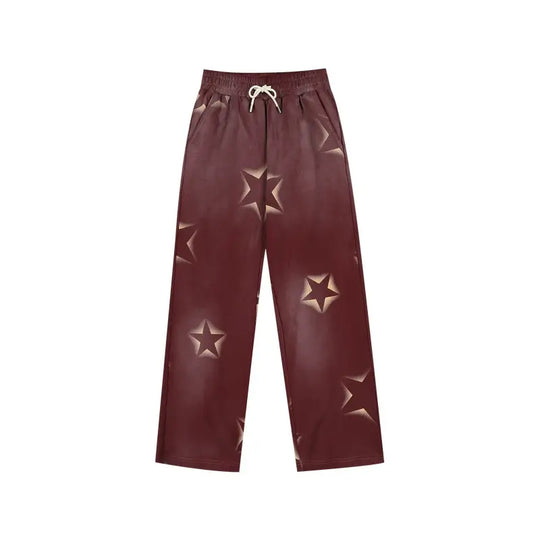 MEDM All Over Star Print Washed Sweatpants | Face 3 Face