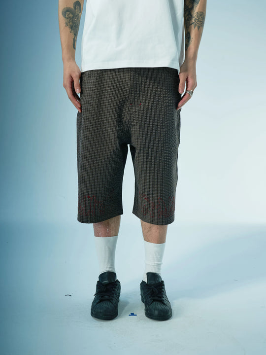 EVILKNIGHT(EK) Plaid Embroidered Shorts | Face 3 Face