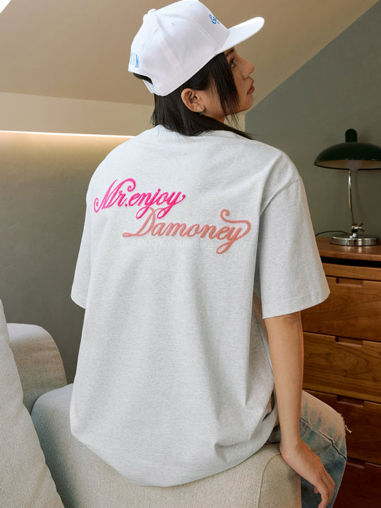 MEDM Fuzzy Embroidered Print Logo Tee | Face 3 Face