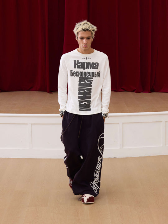 KARMANISTIC Original Embroidery Baggy Jogger Sweatpants | Face 3 Face