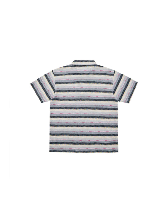 EVILKNIGHT(EK) Striped Embroidered Short Sleeve Polo | Face 3 Face