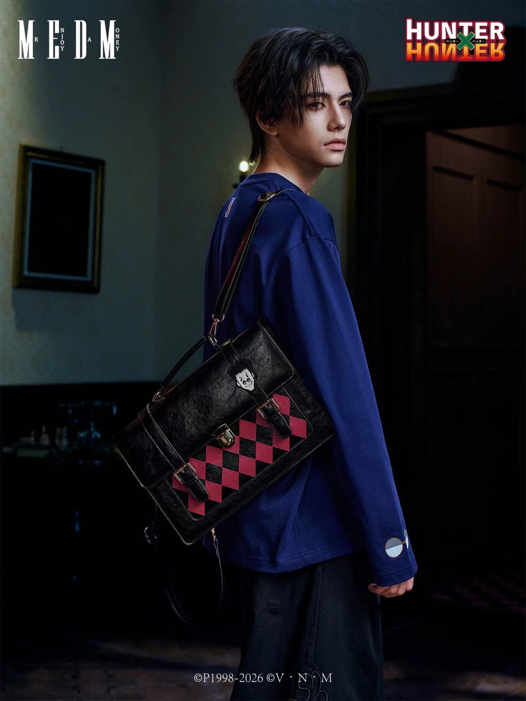 MEDM × HUNTER×HUNTER Leorio Checkered Briefcase | Face 3 Face