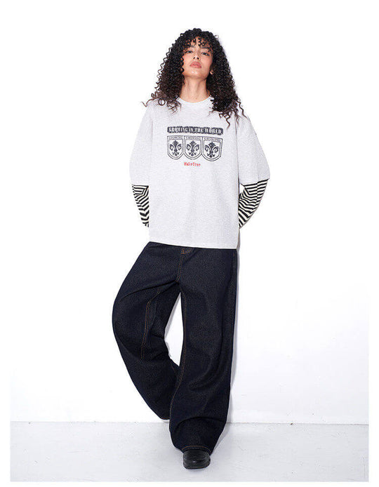 F3F Select Layered Stripe Long Sleeve Waffle Tee | Face 3 Face
