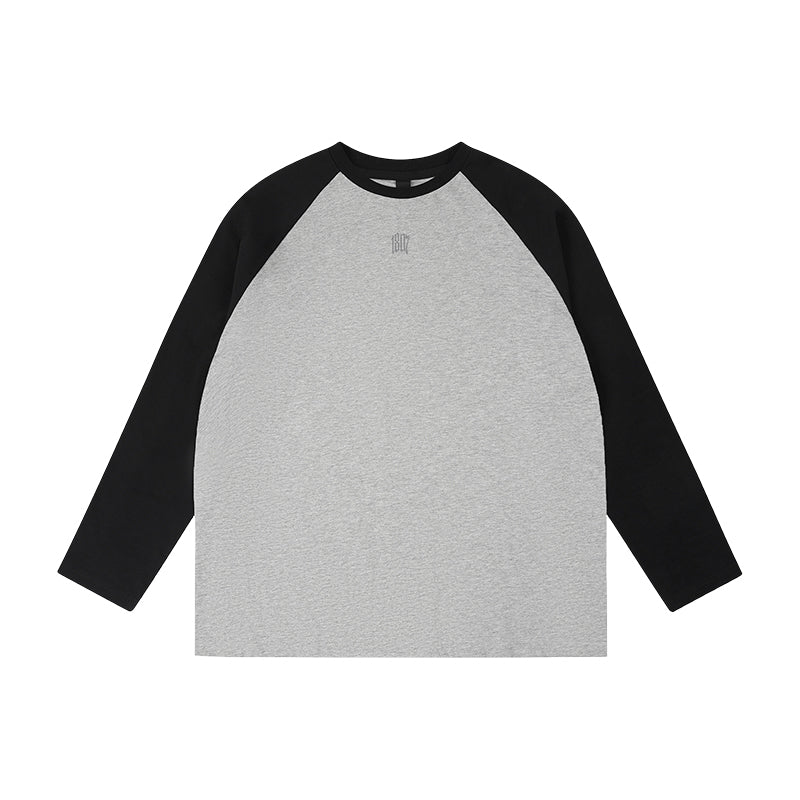 1807 Flocked Print Raglan Long Sleeve Tee | Face 3 Face
