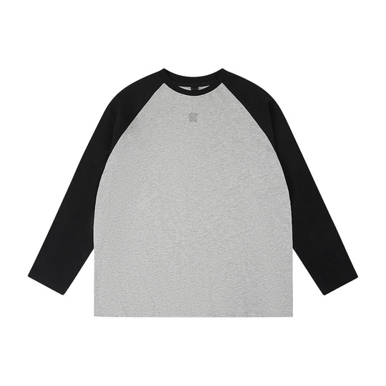 1807 Flocked Print Raglan Long Sleeve Tee | Face 3 Face