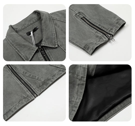 F3F Select Deconstructed Stitching Washed Denim Jacket | Face 3 Face