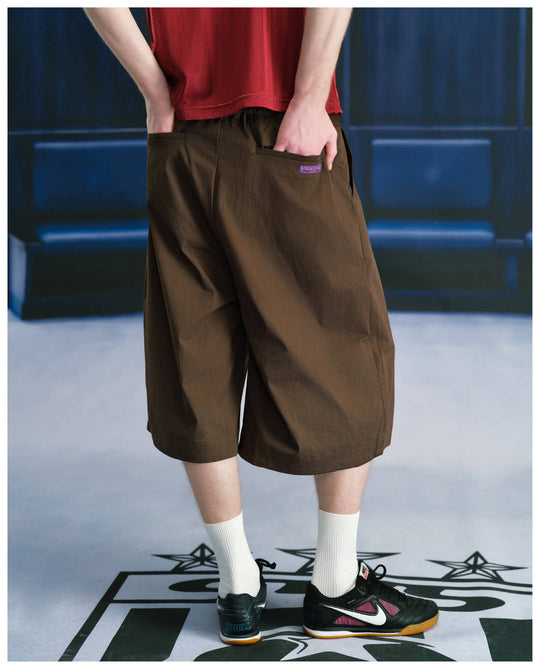S45 3D Double Pleat Baggy Shorts | Face 3 Face