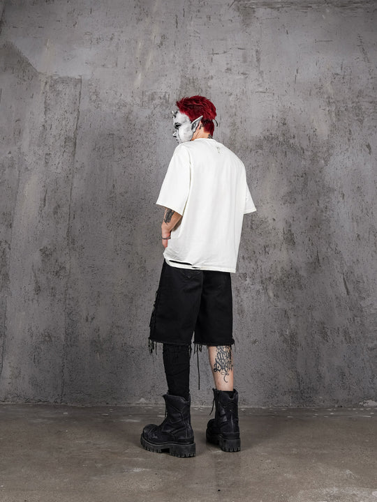 UNDERWATER Dirty-Dyed Distressed Life Is Pain Printed Tee | Face 3 Face