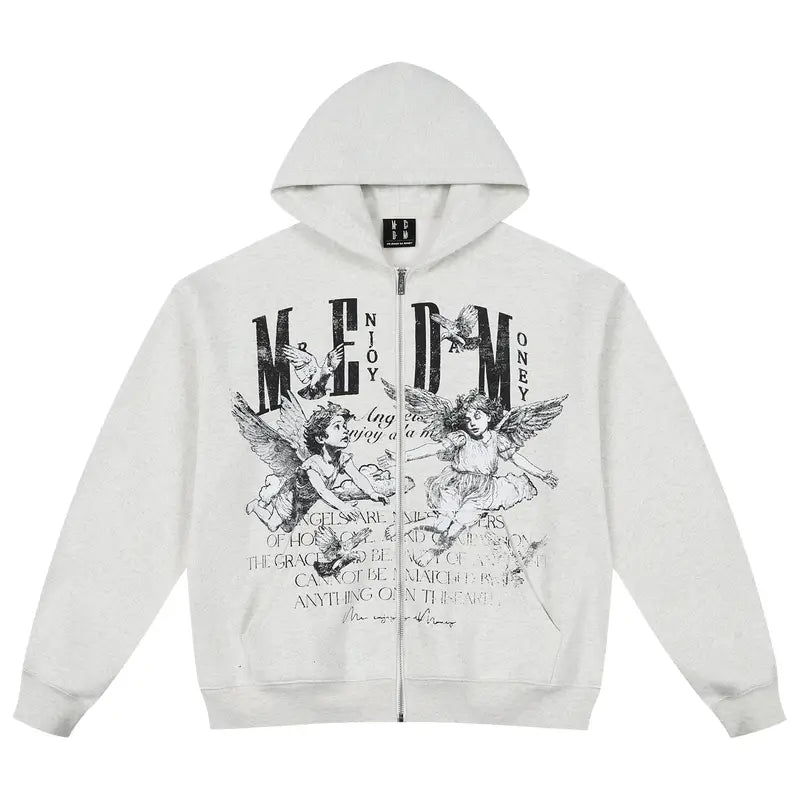 MEDM Angel Patch Zip Up Hoodie | Face 3 Face