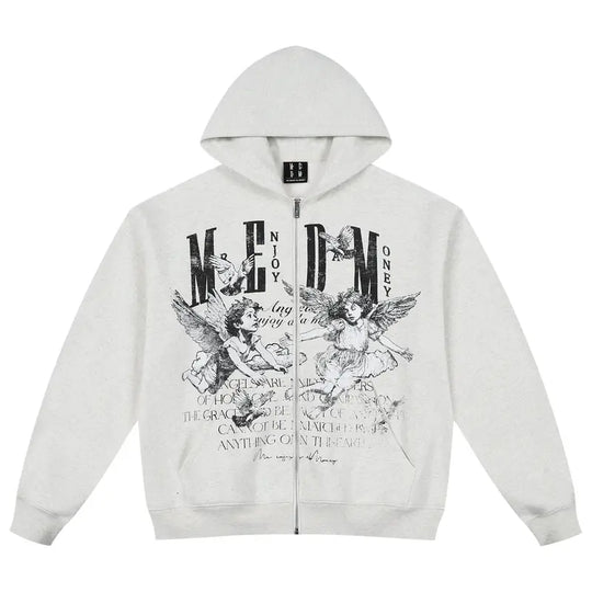 MEDM Angel Patch Zip Up Hoodie | Face 3 Face