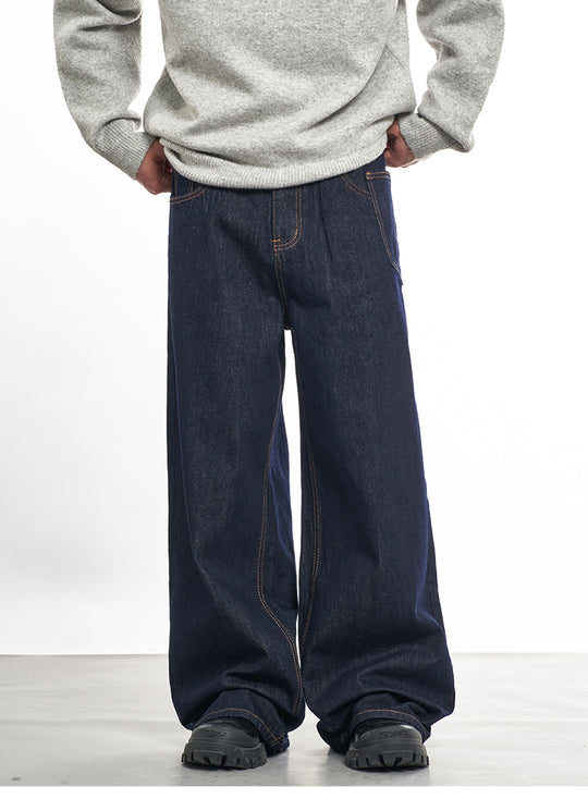 F3F Select Wide Leg Dark Blue Jeans | Face 3 Face