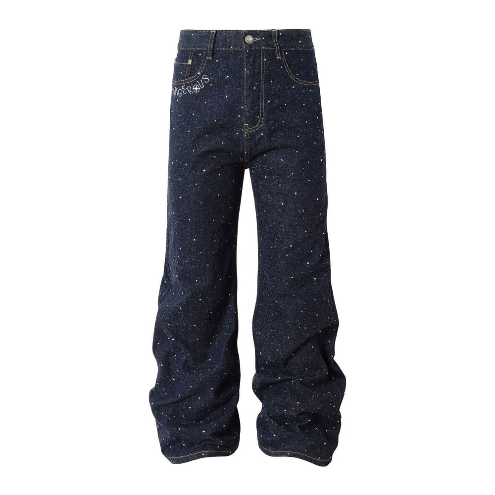 YADcrew All Over Starry Rhinestone Loose Fit Jeans | Face 3 Face