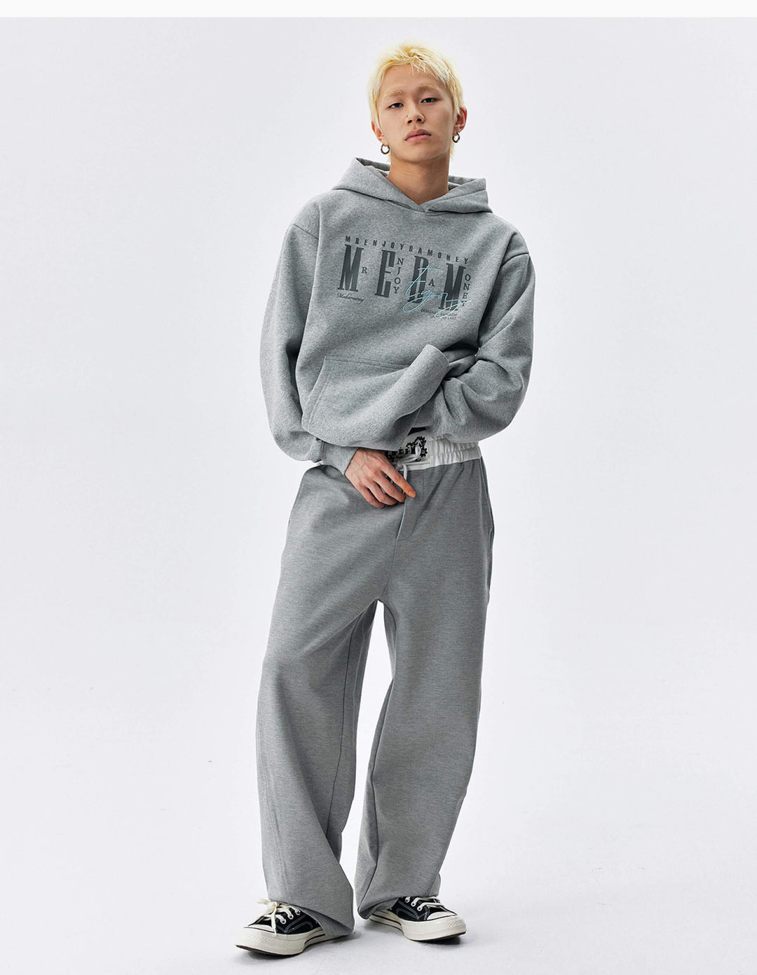 MEDM Logo Print and Embroidered Lettering Hoodie | Face 3 Face