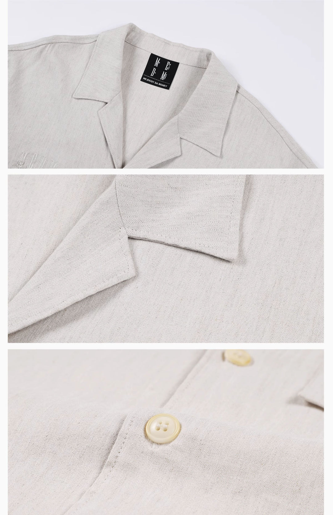MEDM Linen Cuban Collar Shirt | Face 3 Face