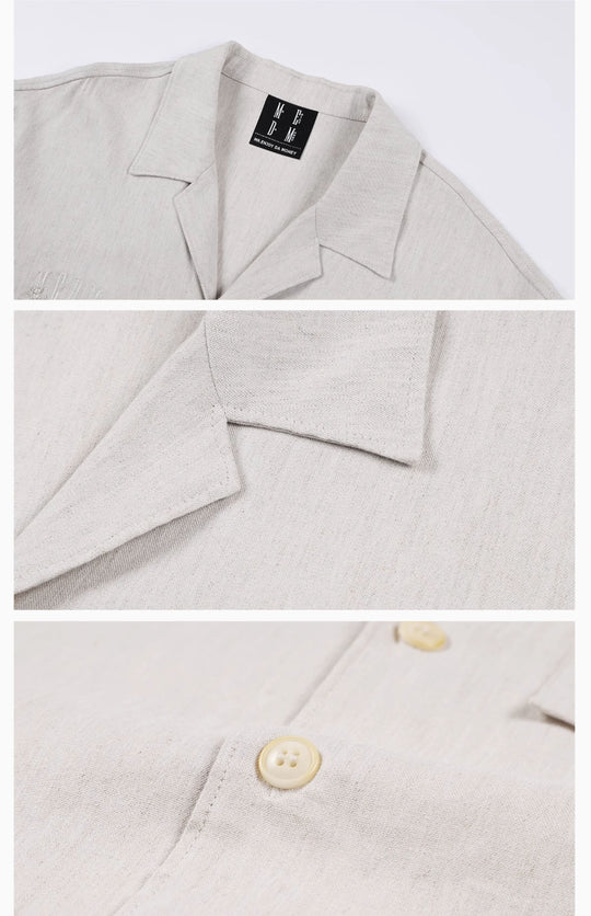 MEDM Linen Cuban Collar Shirt | Face 3 Face
