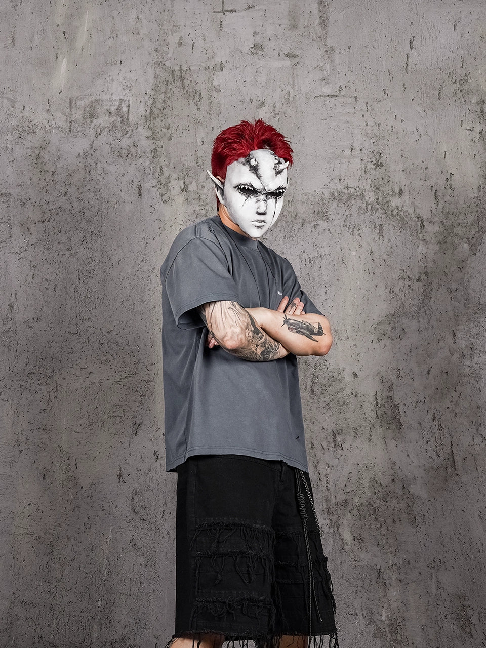 UNDERWATER Handmade Cut Distressed Dust Blue Tee | Face 3 Face