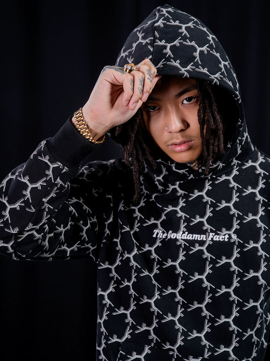 TGFCLUB Full Print Embroidered Hoodie | Face 3 Face