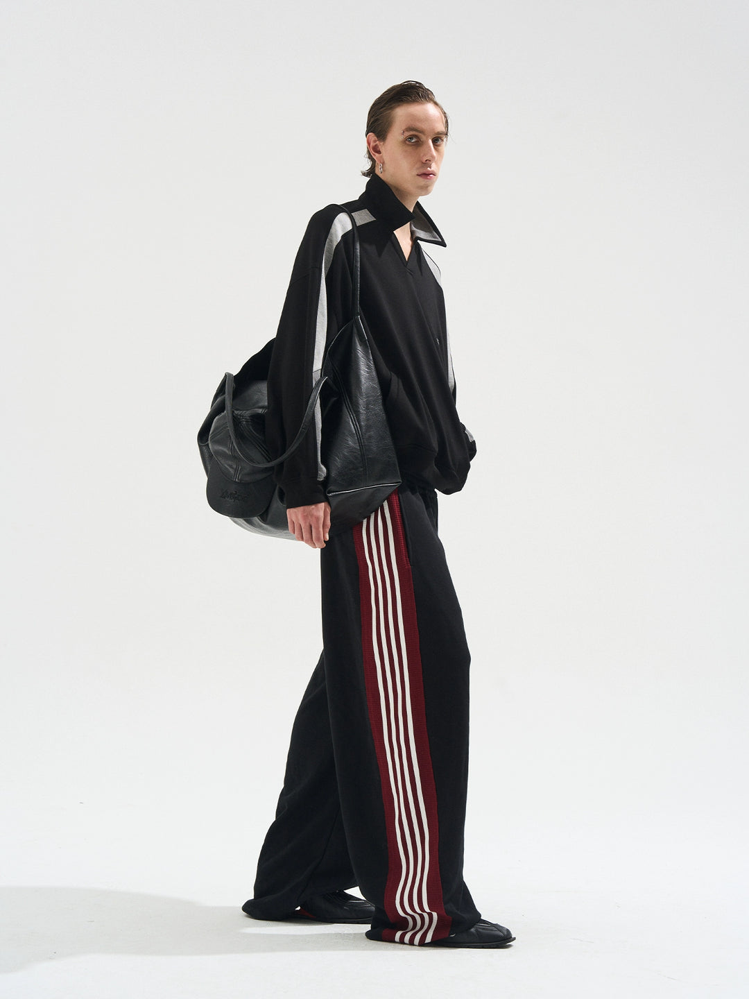 BLIND NO PLAN Striped Patchwork Baggy Sweatpants | Face 3 Face