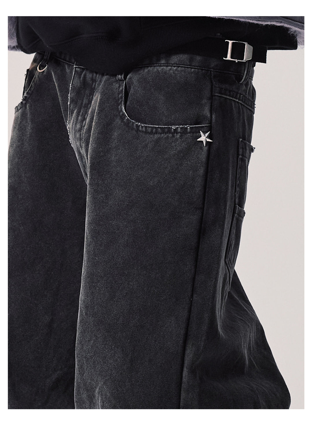 Remedy Washed Star Studs Work Jeans | Face 3 Face