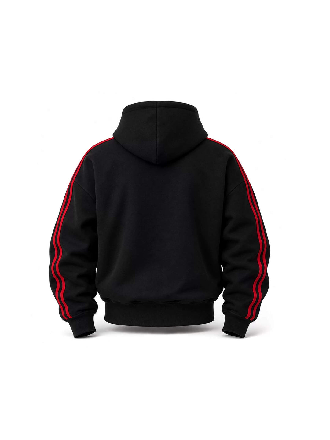 KARMANISTIC Sheep Head Embroidered Stripe Sleeve Zip Up Hoodie | Face 3 Face