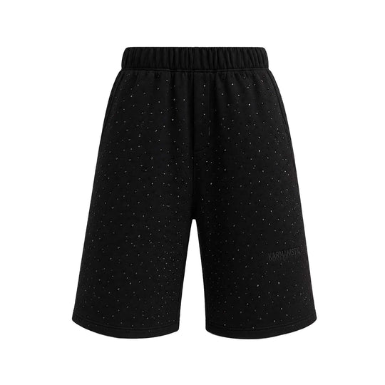 KARMANISTIC All Over Rhinestone Baggy Sweat Shorts | Face 3 Face
